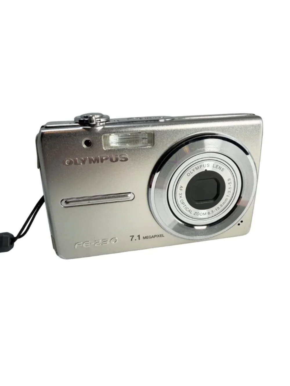 Olympus FE-230 7.1 MP Silver Digital Camera Charger/Batt/XD Card - Tested/Works